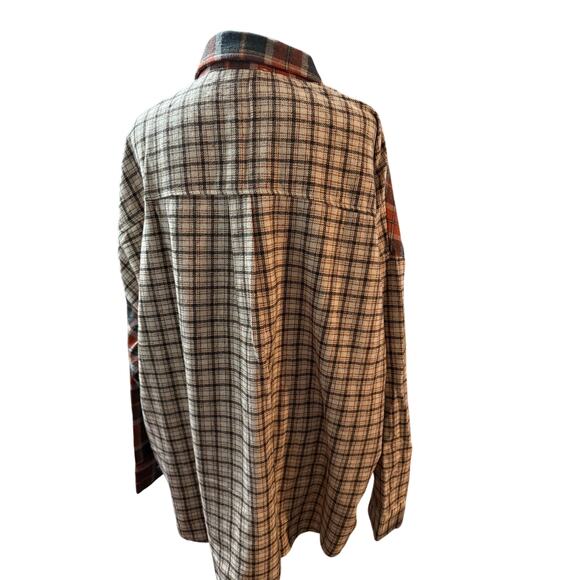 Haptics Boutique Flannel Women's Brown& Orange  Long Sleeve Shirt Size 3X - Picture 5 of 8